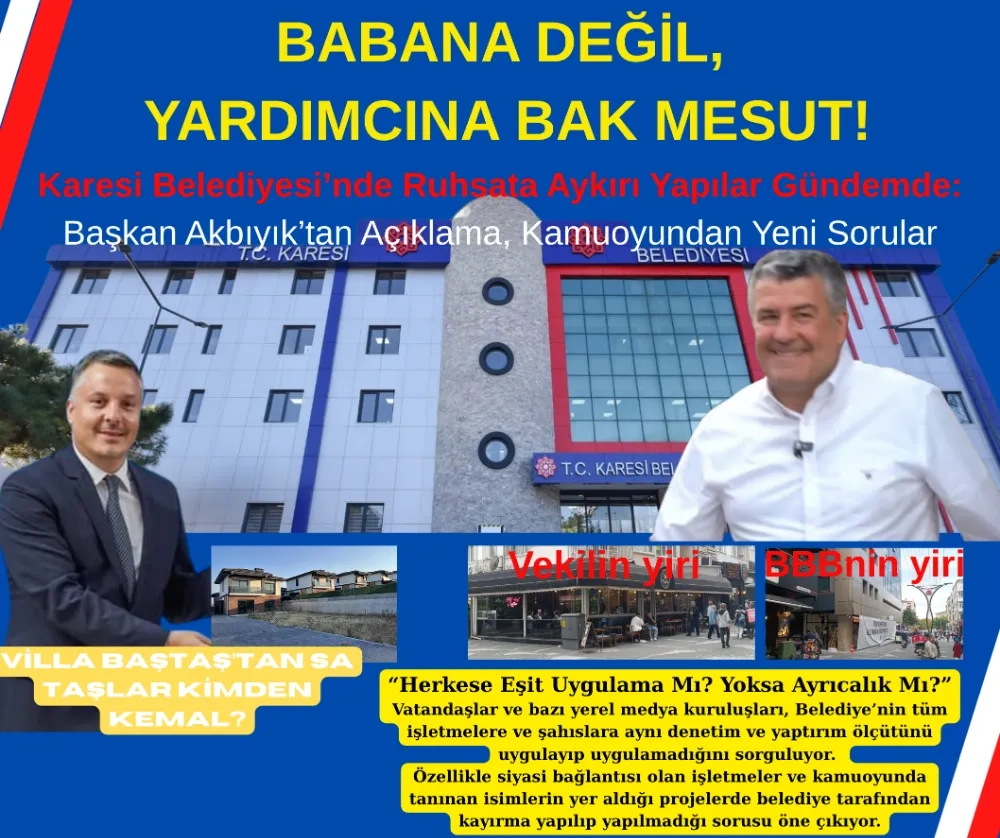 BABANA DEĞİL,  YARDIMCINA BAK MESUT!