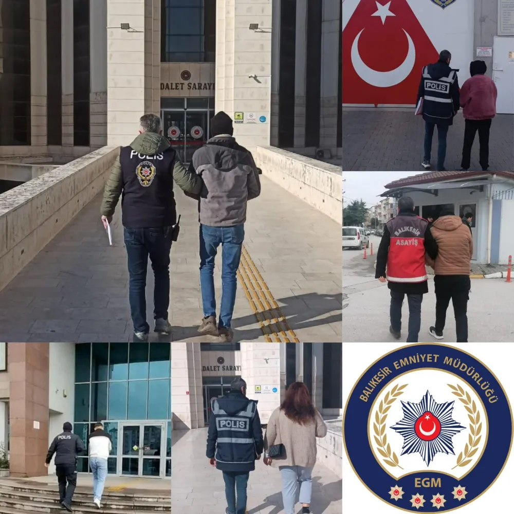 Balıkesir’de  Aranan 61 Şahıs Yakalandı, 38’i Tutuklandı