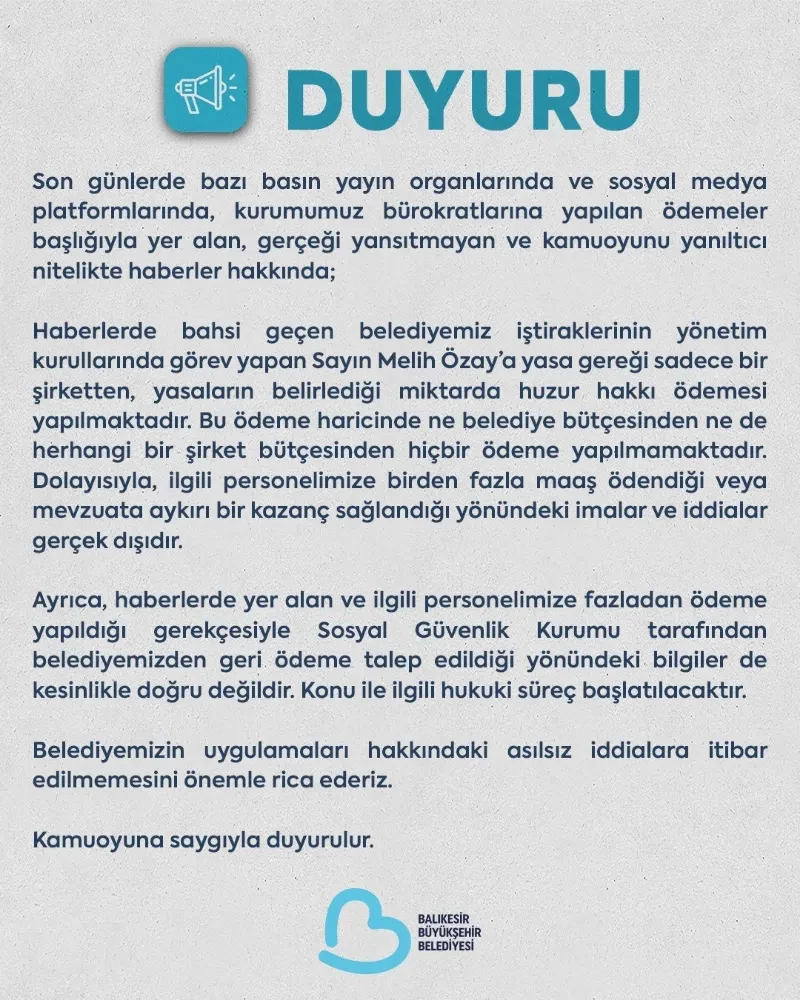 KAMUOYU DUYURUSU